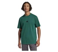 Adidas T-shirt homme Essentials petit logo – jersey simple – Vert Collegiate/Noir – Taille M