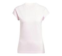 adidas T-Shirt Essentials Linear en Coton pour Femme, Rose Transparent/Blanc, XL