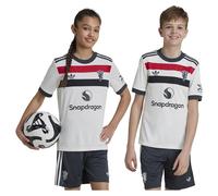 Adidas Manchester United 24/25 3 Stripes Junior Short Sleeve T-shirt Blanc 7-8 Years Enfants