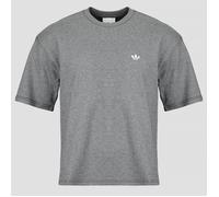 adidas T-shirt TREFOIL ESSENTIALS MELANGE LOOSE CROPPED T-Shirt in Gris EU S