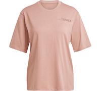 Adidas - Tee-shirt manches courtes en coton bio - Xpl Logo Tee W Warm Clay pour Femme en Coton - Taille XS - Rose Rose XS