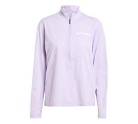 Adidas - Tee-shirt à manches longues respirant - Multi Half Zip Longsleeve Tee W Powder Plum pour Femme - Taille XS - Rose Rose XS