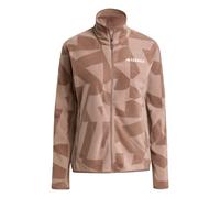 adidas Femme Terrex Multi Printed Full Zip Fleece Jacket, Earth Strata/Trace Brown, L