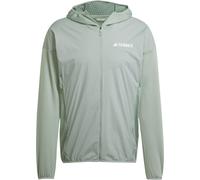 Adidas Terrex Xperior Climawarm+ Wind Light Fleece Hooded Jacket Mens Argent Vert M Male