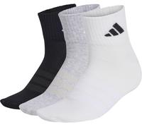 adidas Unisex THIN&LIGHT SPORTSWEAR ANKLE SOCKS 3 PAIR PACK, medium grey heather/white/black, 8.5-10