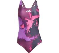 Adidas Tie-Dyed Graphic V-Back Swimsuit Womens Aurora Ivy 10 (S) Female