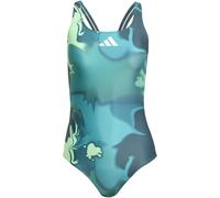Adidas Tie-Dyed Graphic V-Back Swimsuit Womens Aurora Noir 10 (S) Female