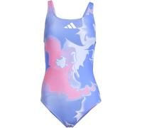 Adidas Tie-Dyed Graphic V-Back Swimsuit Womens Bleu/Blanc 10 (S) Female