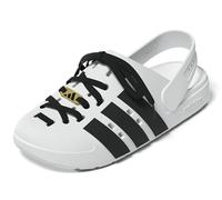 adidas Tongs unisexes Adilette, Blanc, noir, doré métallisé, 44 EU