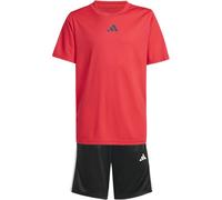 Adidas Train Essentials 3-Stripes T-Shirt Set Juniors Pure Ruby/Blk 11-12 ans Male