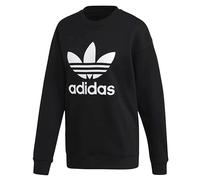 Adidas Trefoil Ras Du Cou - Femmes Sweat Pull Coton Noir FM3272 Neuf