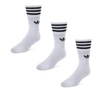 adidas - Solid Crew - Chaussettes - Lot de 3 - Homme - Blanc/Noir - 43-46 EU