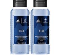 Adidas UEFA Star Edition Men's Shower Gel Body Wash, Vegan Formula, 250 ml (Lot de 2)