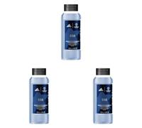 Adidas UEFA Star Edition Men's Shower Gel Body Wash, Vegan Formula, 250 ml (Lot de 3)