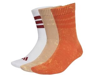 adidas Unisex 3 STRIPES CUSHIONED CREW STONE WASH 3 PAIR PACK, fox orange/warm sandstone/white, 5-6 Years