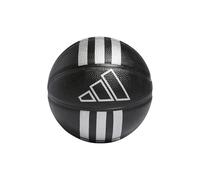 adidas Unisex 3-Stripes Rubber Mini Basketball, Black/Silver Metallic, 3
