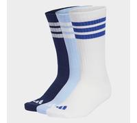 adidas Unisex 3STRIPES CUSHIONED SPORTSWEAR CREW SOCKS 3 PAIR PACK, dark blue/white/glow blue, 4.5-6