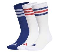 adidas Unisex 3STRIPES CUSHIONED SPORTSWEAR CREW SOCKS 3 PAIR PACK, white/mystery ink/pure ruby, 13-14.5