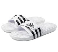adidas Unisex Adissage Slides Sandal, White/Black/White, 4 US Men