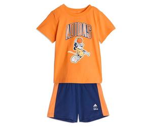 adidas Unisex Baby DISNEY MICKEY MOUSE T-SHIRT SET, Pure Orange/off white, 12-18 Months