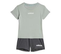 adidas Unisex Baby ESSENTIALS LINEAR LOGO T-SHIRT SET, Wonder Sage/white/white, 2-3 Years