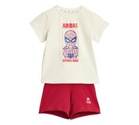 adidas Unisex Baby MARVEL SPIDER-MAN T-SHIRT SET, off white/active maroon, 2-3 Years