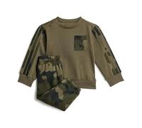 adidas Unisex Baby Seasonal Essentials Infants Camo Fleece Jogger Set in French Terry, olive strata/black, 2-3 Years