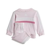 adidas Unisex Baby SEASONAL ESSENTIALS TIBERIO 3 STRIPES FLEECE CREW SET, clear pink/pink fusion/white, 12-18 Months