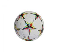 Adidas Unisex Ball (Machine-Stitched) UCL Trn, Top:White/Silver Met./Bright Cyan/Black Bottom:Solar Red/Beam Pink F22/Team Solar Yellow/Team Solar Green, HE3774, Size 5
