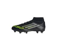 adidas Unisex Chaussure F50 League Mid Soft Ground, Core Black/Iron Metallic/Lucid Lemon, 47 1/3