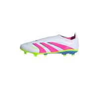 adidas Unisex Chaussure sans Lacets Predator League Terrain Souple/Multi-Surfaces, Cloud White/Lucid Pink/Lucid Lemon, 44 2/3