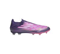 adidas Unisex Chaussures de football F50 LEAGUE sans lacets pour terrain souple, Purple/Cloud White/Lucid Lemon, 44