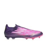 adidas Unisex Chaussures de Football F50 League sans Lacets pour Terrain Souple, Purple/Cloud White/Lucid Lemon, 43 1/3