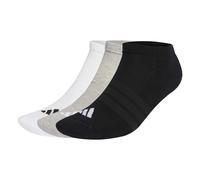 adidas Unisex CUSHIONED ESSENTIALS LOW CUT SOCKS 3 PAIR PACK, medium grey heather/white/black, 5-6 Years