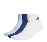 adidas Unisex CUSHIONED SPORTSWEAR ANKLE SOCKS 3 PAIR PACK, dark blue/white/glow blue, 10.5-12.5