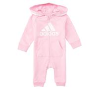 adidas Unisex Infant Girls' and Baby Boys' Long Sleeve Hooded Coverall, Medium Pink, 3 Months