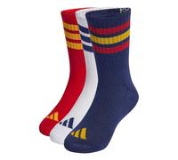 adidas Unisex Kinder 3STRIPES CUSHIONED SPORTSWEAR CREW SOCKS 3 PAIR PACK, dark blue/team power red 2/white, 4-5 Years