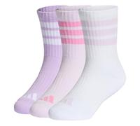 adidas Unisex Kinder 3STRIPES CUSHIONED SPORTSWEAR CREW SOCKS 3 PAIR PACK, powder plum/white/ice lavender, 6-7 Years