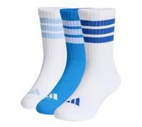 adidas Unisex Kinder 3STRIPES CUSHIONED SPORTSWEAR CREW SOCKS 3 PAIR PACK, ray blue/white/glow blue, 3-4 Years