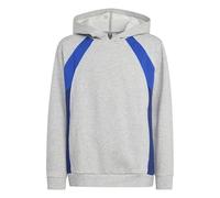 adidas Unisex Kinder Color Block Hoodie, Medium Grey Heather/Dark Blue/Team Royal Blue, 7-8 Years