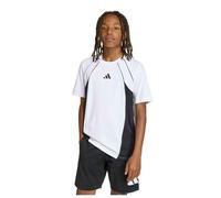 adidas Unisex Kinder Color Block T-Shirt, White/Black/Grey Six, 5-6 Years