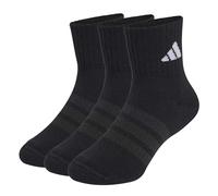 adidas Unisex Kinder CUSHIONED SPORTSWEAR ANKLE SOCKS 3 PAIR PACK, black/black/white, 6-7 Years