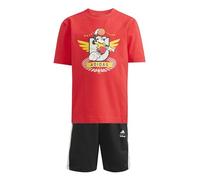 adidas Unisex Kinder DISNEY MICKEY MOUSE T-SHIRT SET, pure ruby/off white, 4-5 Years