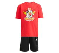 adidas Unisex Kinder DISNEY MICKEY MOUSE T-SHIRT SET, pure ruby/off white, 6-7 Years
