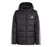 adidas Unisex Kinder ESSENTIALS 3 STRIPES PADDED JACKET, black/black/white, 13-14 Years