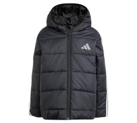 adidas Unisex Kinder ESSENTIALS 3 STRIPES PADDED JACKET, black/white/white, 4-5 Years