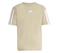 adidas Unisex Kinder Essentials 3 Stripes Sleeve T-Shirt, Wonder Cargo/White, 5-6 Years