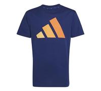 adidas Unisex Kinder Essentials BIG Logo T-Shirt, Dark Blue/Semi Ice Tangerine/Pure Tangerine/Pure Orange, 7-8 Years