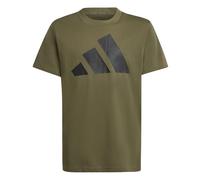 Adidas Unisex Kinder Essentials BIG Logo T-Shirt, Olive strata/Black, 9-10 Years