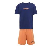 adidas Unisex Kinder ESSENTIALS LINEAR LOGO T-SHIRT SET, dark blue/Dusky Orange, 3-4 Years